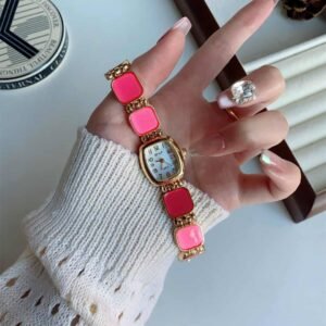 Metal Strap Watch for Women (Pink)