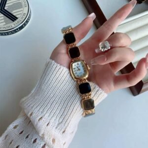 Metal Strap Watch for Women (Black)